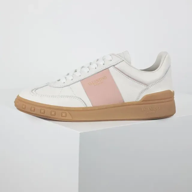 Valentino Garavani Zapatillas Lifestyle Blancas y Rosa de Cuero 9
