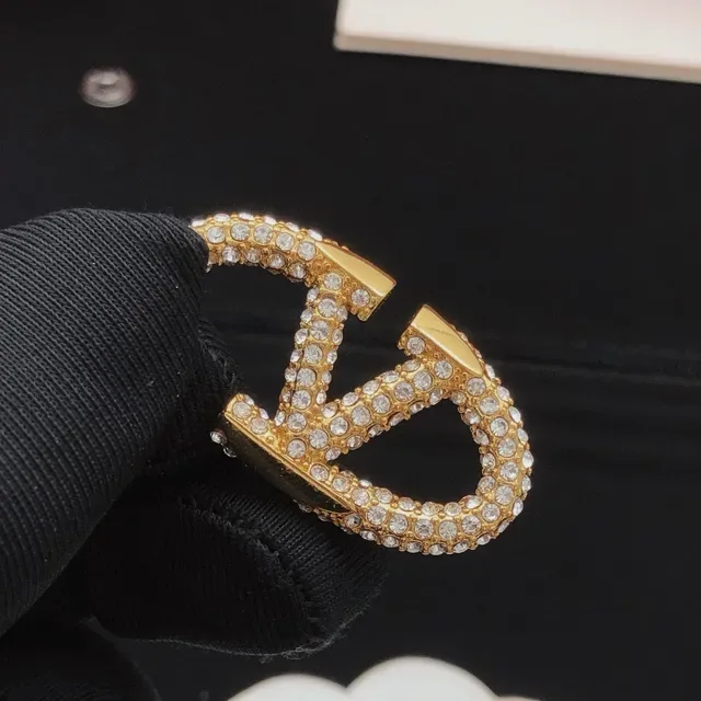 Valentino Gold Transparent Crystal-Pavé Earrings 7