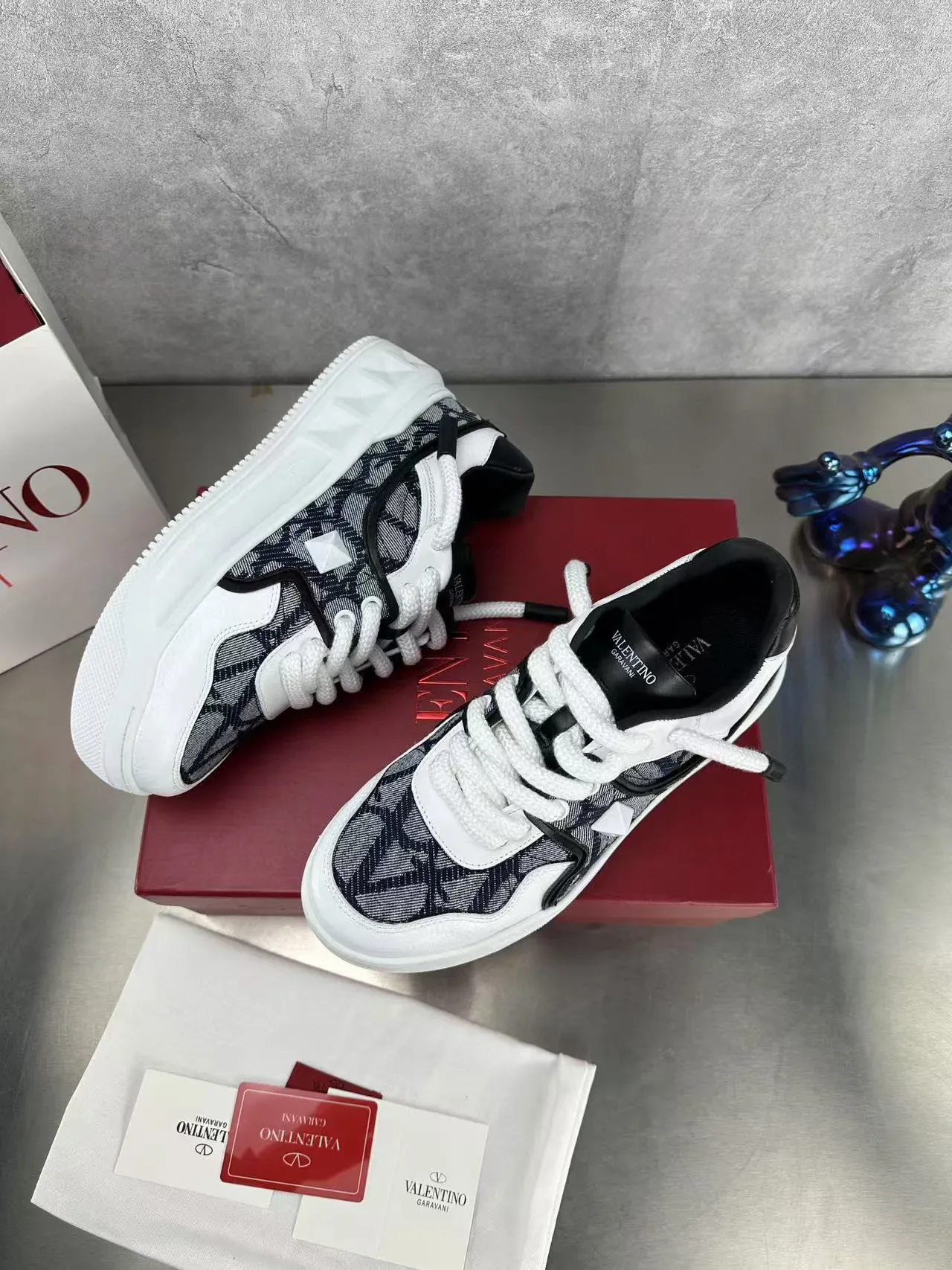 Valentino Monogrammed Textile Chunky Platform Lifestyle Sneakers 3