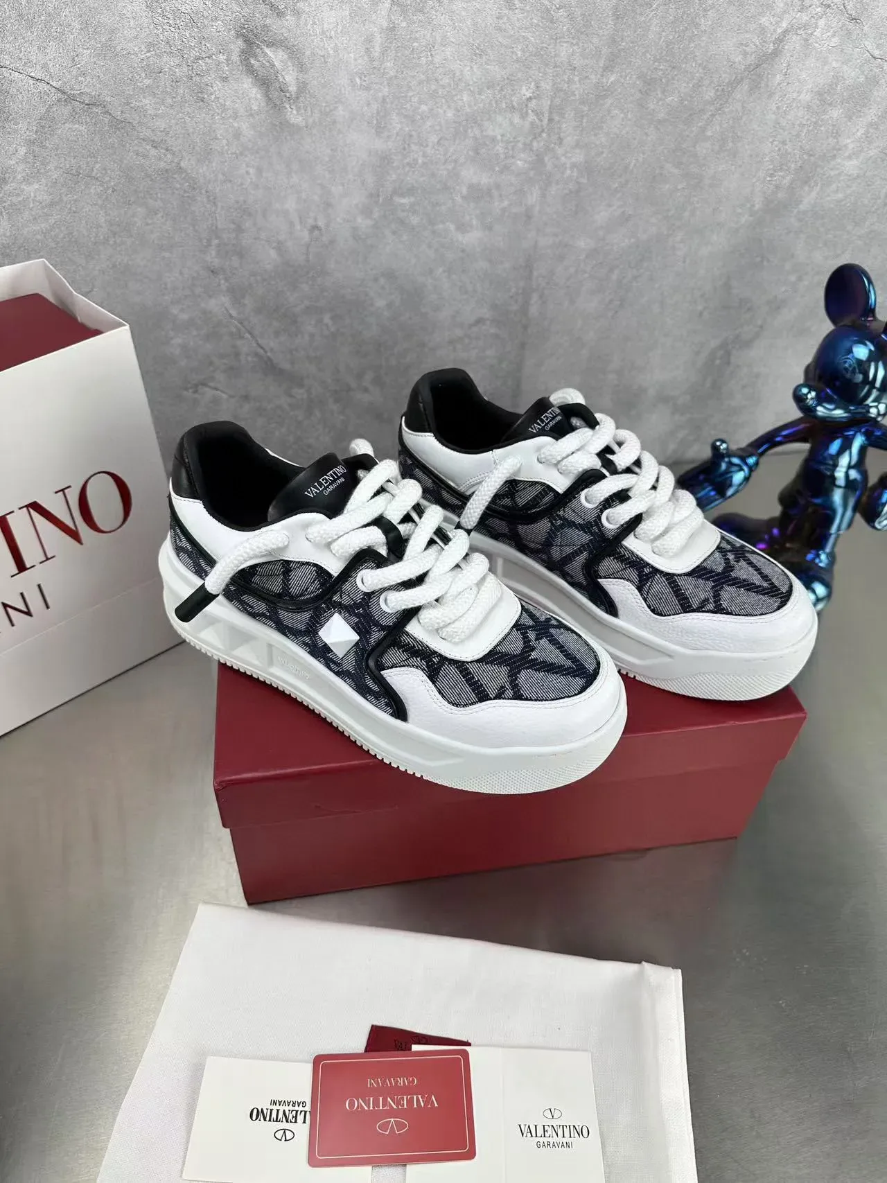 Valentino Monogrammed Textile Chunky Platform Lifestyle Sneakers 4