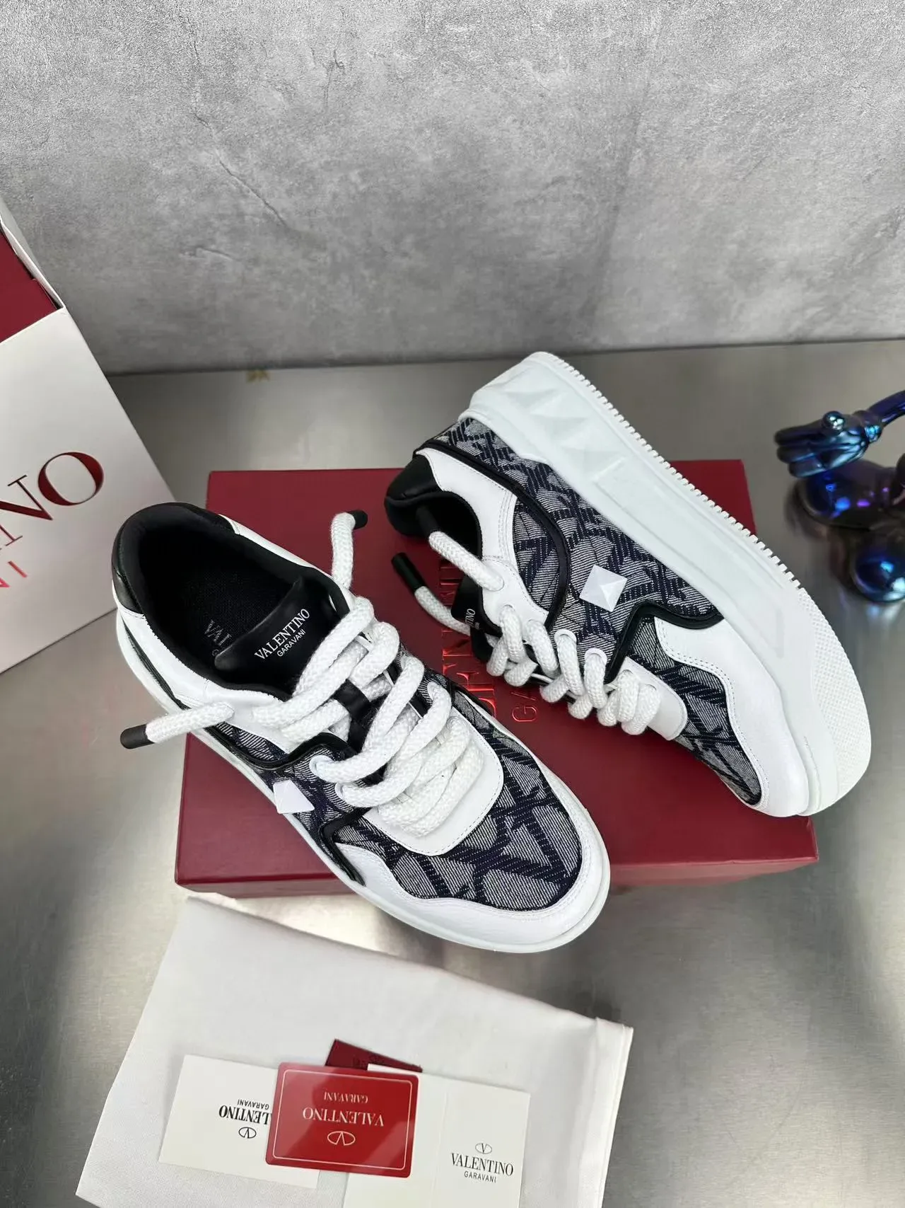 Valentino Monogrammed Textile Chunky Platform Lifestyle Sneakers 5