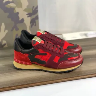 Valentino Rockstud Camuflaje Rojo Burdeos Lifestyle Sneakers