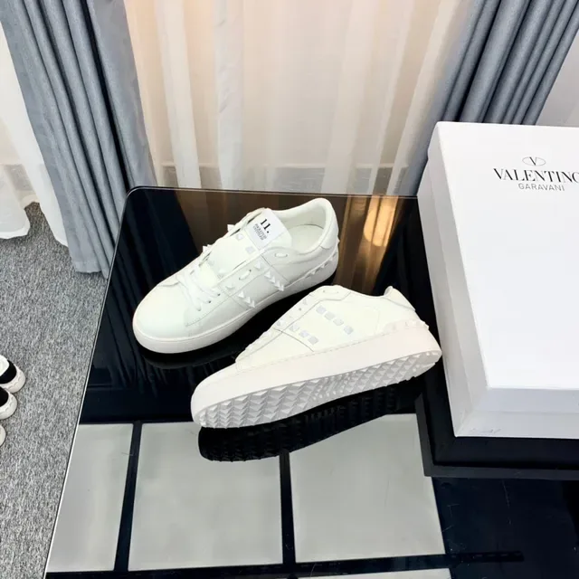 Valentino Rockstud Studded All-White Lifestyle Sneakers 2