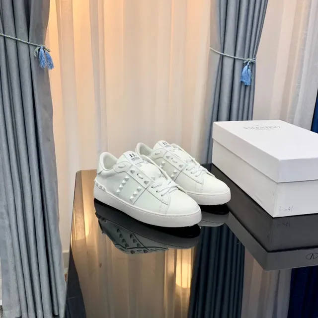 Valentino Rockstud Studded All-White Lifestyle Sneakers 4