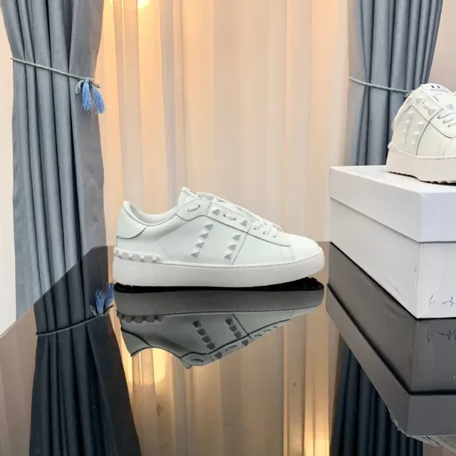 Valentino Rockstud Studded All-White Lifestyle Sneakers 5