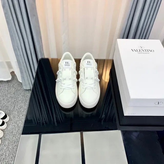 Valentino Rockstud Studded All-White Lifestyle Sneakers 6