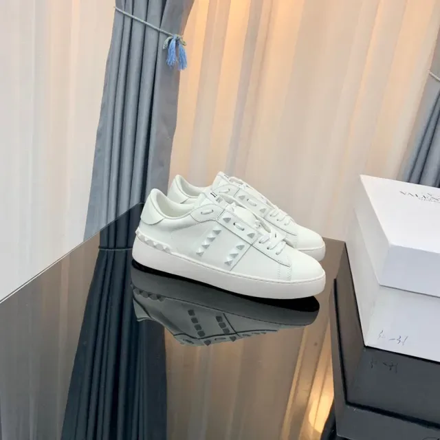 Valentino Rockstud Studded All-White Lifestyle Sneakers 8