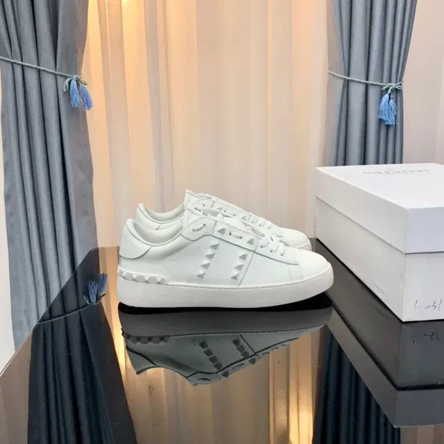Valentino Rockstud Studded All-White Lifestyle Sneakers 9