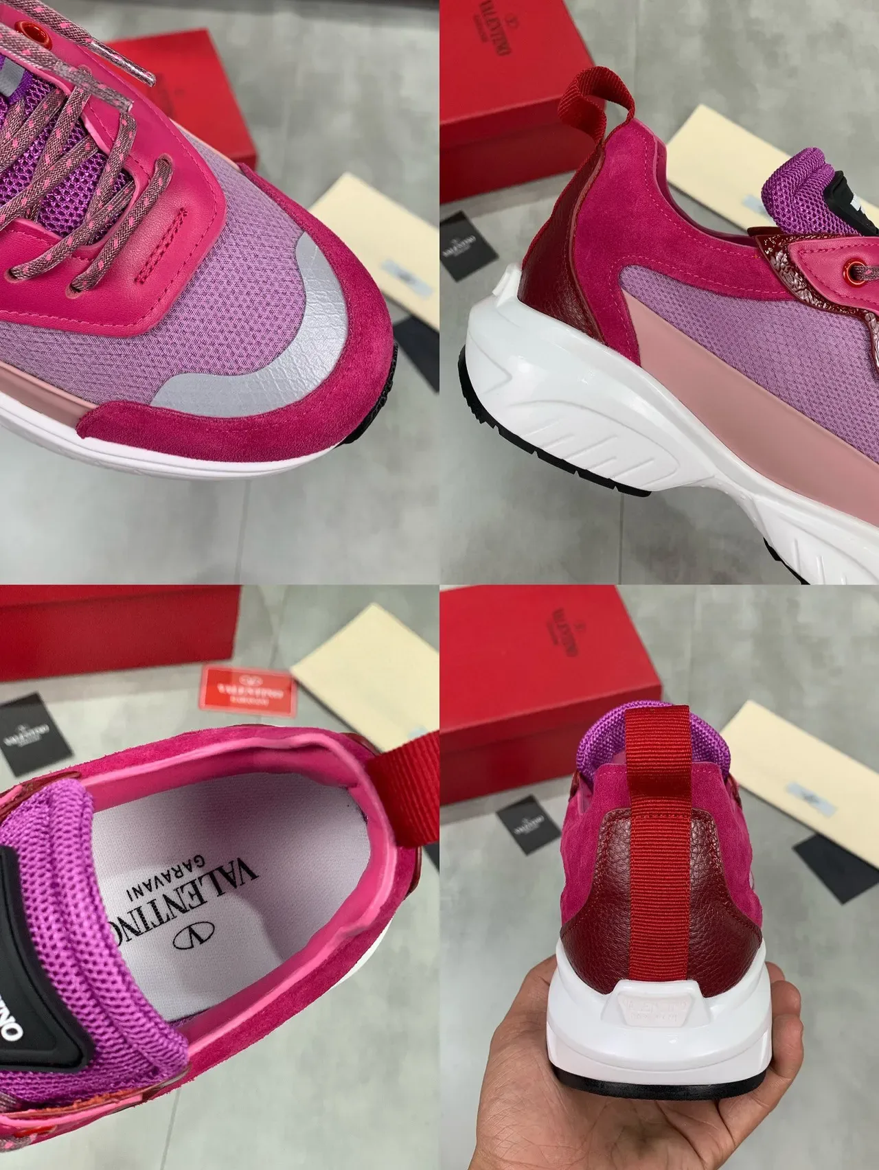 Valentino VLogo Chunky Sneaker Rosa y Blanco 3