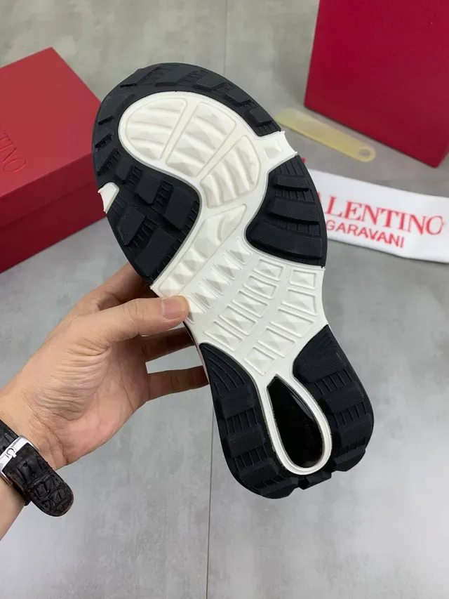 Valentino VLTN Brown Suede and Jacquard Chunky Sneakers 3