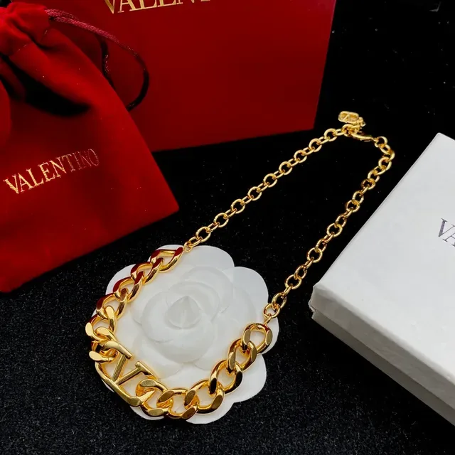 Valentino VLTN মোটা কার্ব চেইন নেকলেস 5