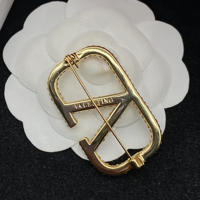 Valentino VLTN Pavé Crystal Gold-Tone Brooch 2
