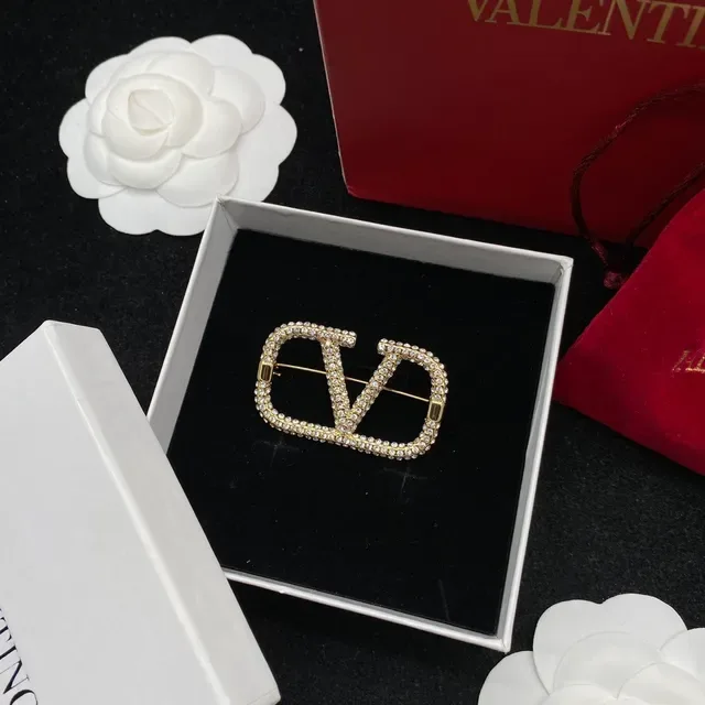 Valentino VLTN Pavé Crystal Gold-Tone Brooch 6
