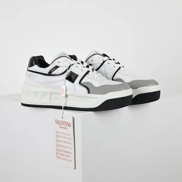 Valentino Tênis Lifestyle Branco e Cinza Low-Top com Sola de Plataforma 3
