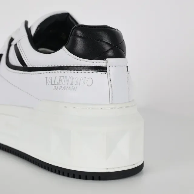 Valentino Tênis Lifestyle Branco e Cinza Low-Top com Sola de Plataforma 4