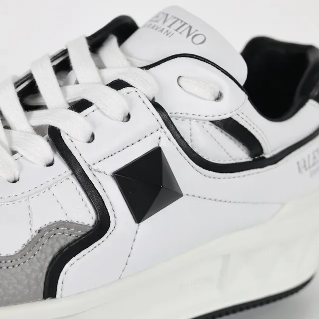 Valentino Tênis Lifestyle Branco e Cinza Low-Top com Sola de Plataforma 6