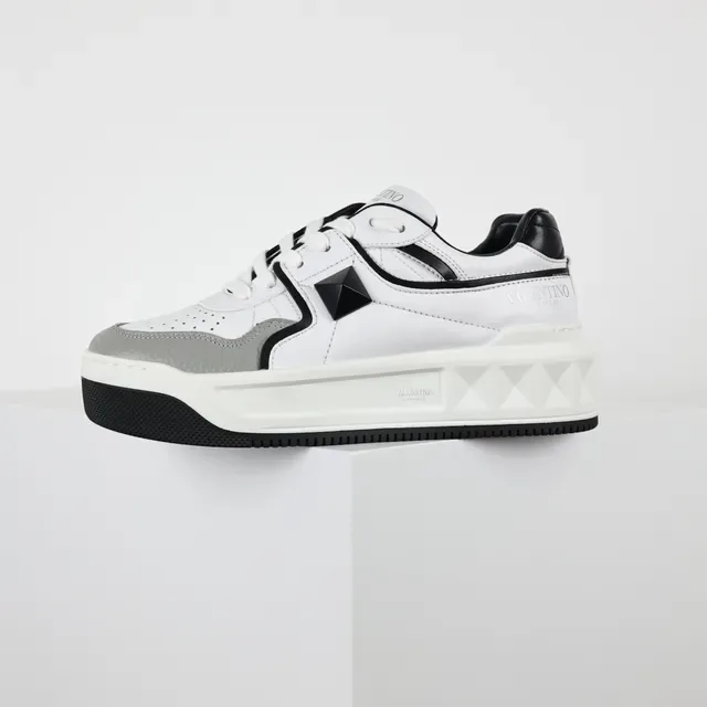 Valentino Tênis Lifestyle Branco e Cinza Low-Top com Sola de Plataforma 9