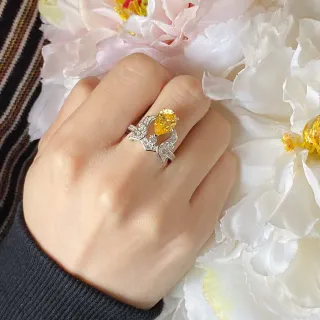 Van Cleef & Arpels Frivole 心形 黄宝石 镶钻戒指