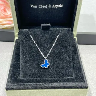 Van Cleef & Arpels Papillon নীল ইনামেল প্রজাপতি পেন্ডেন্ট মালা