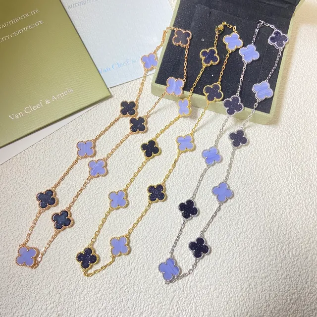 Van Cleef & Arpels Alhambra 薰衣草和海军蓝三叶草项链 5