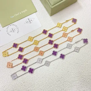Van Cleef & Arpels Alhambra 紫色搪瓷金手链