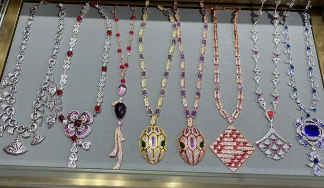 Van Cleef & Arpels 红金 铰接链 砖砌宝石马赛克 项链 2