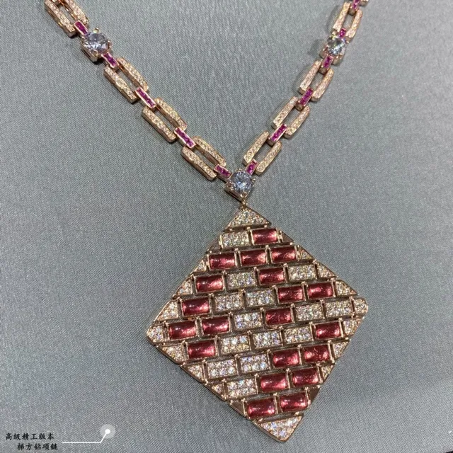 Van Cleef & Arpels 红金 铰接链 砖砌宝石马赛克 项链 4