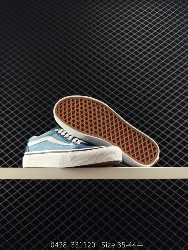 Vans Old Skool أحذية سكيت بورد دينيم أزرق وأبيض 2