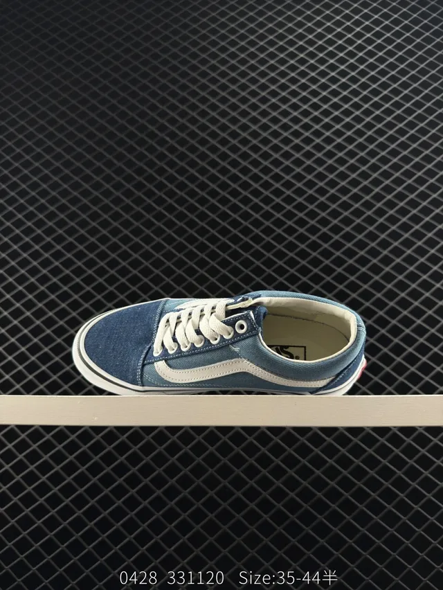 Vans Old Skool أحذية سكيت بورد دينيم أزرق وأبيض 5