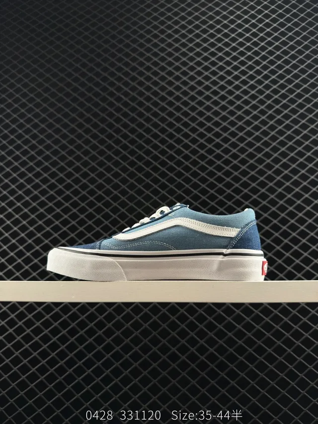 Vans Old Skool أحذية سكيت بورد دينيم أزرق وأبيض 6