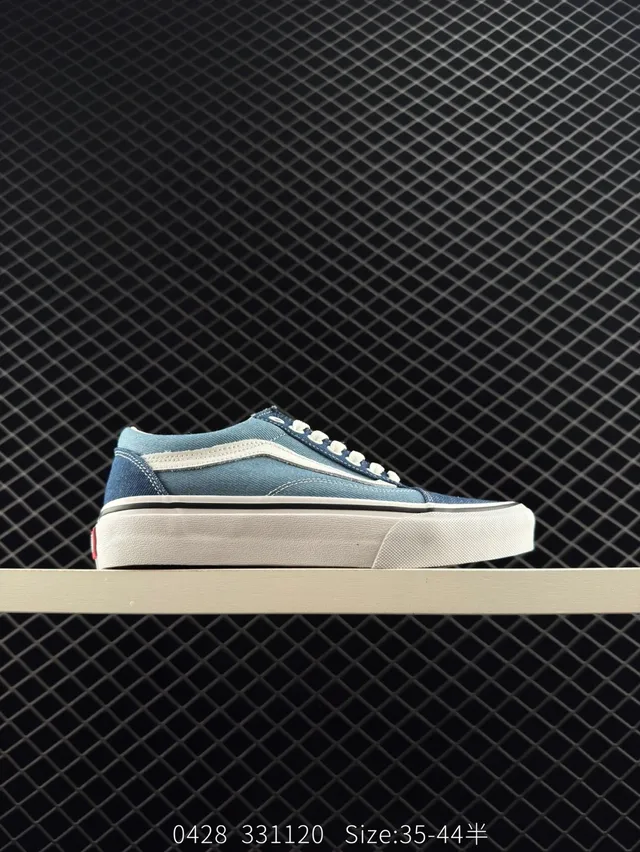 Vans Old Skool أحذية سكيت بورد دينيم أزرق وأبيض 7