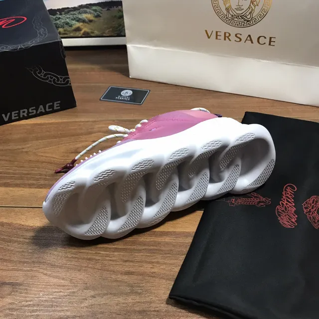Versace Chain Reaction Purple and White Chunky Sneakers 2