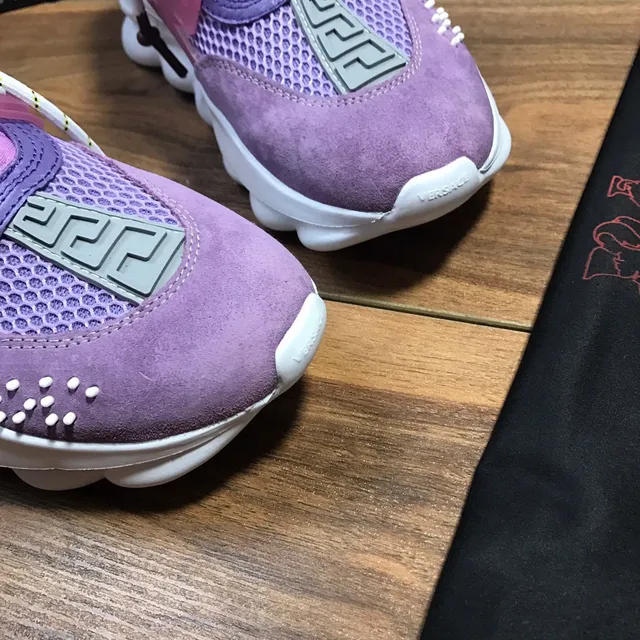 Versace Chain Reaction Purple and White Chunky Sneakers 3