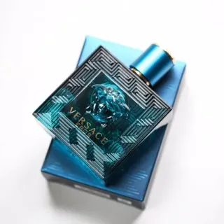 Versace Eros Teal Blue Glass Perfume