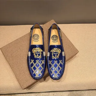 Versace Greca Odissea Embroidered Medusa Loafers