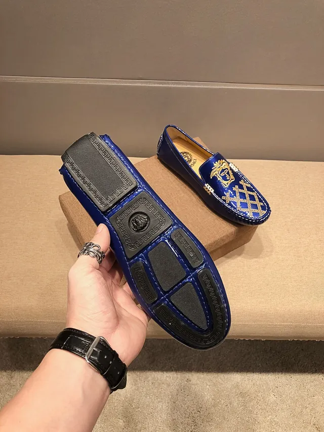 Versace Greca Odissea Embroidered Medusa Loafers 5