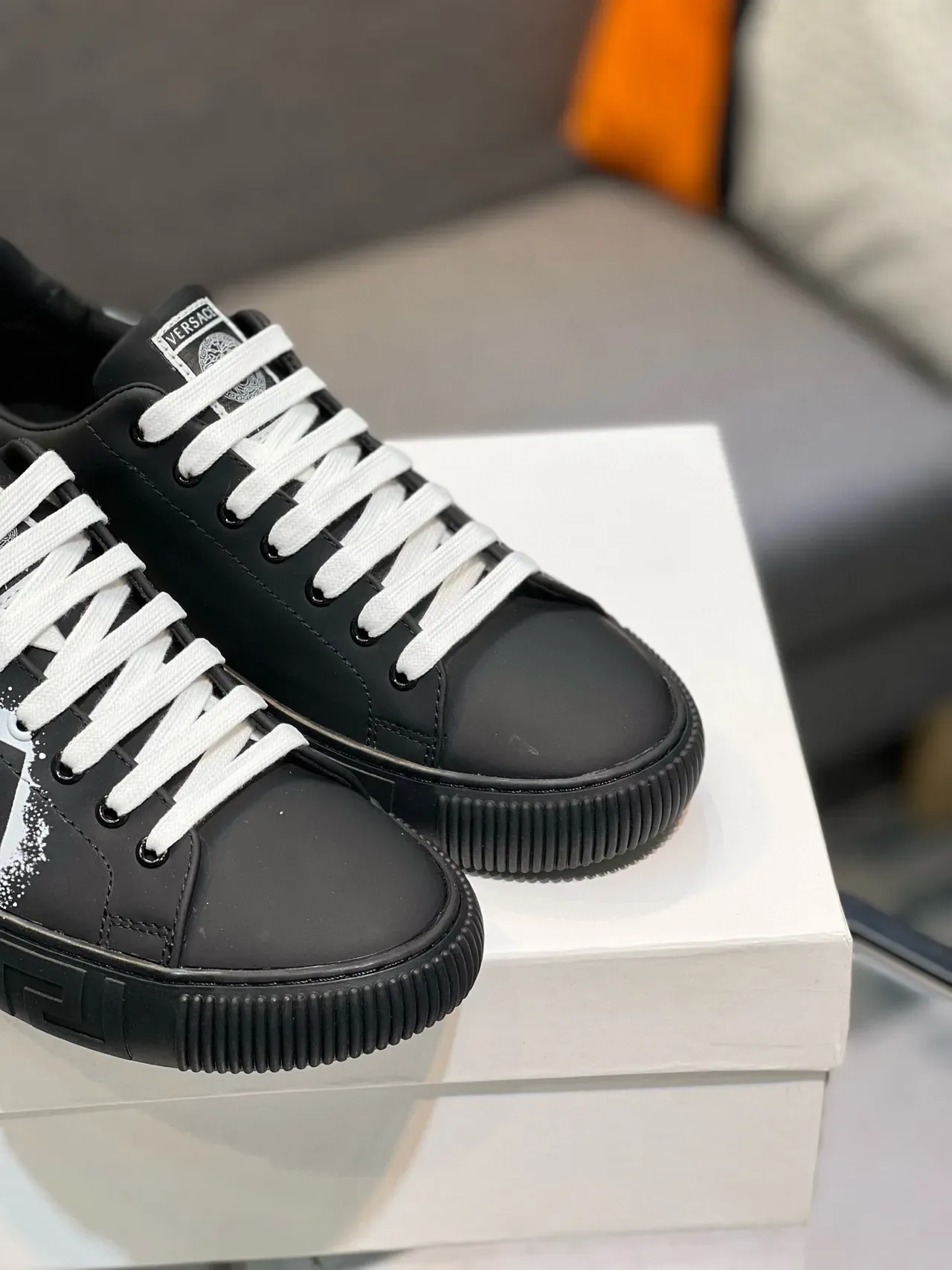 Versace Jeans Couture Graffiti Print Black Lifestyle Sneakers 4