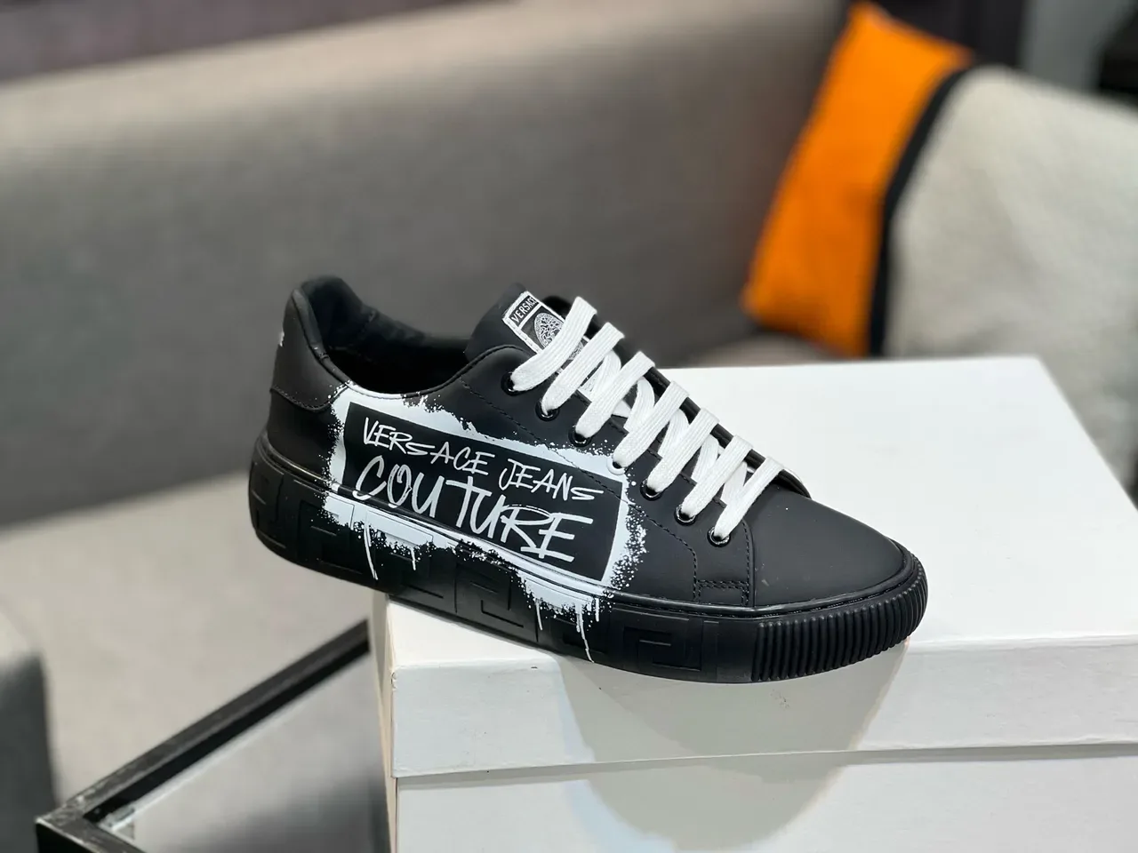 Versace Jeans Couture Graffiti Print Black Lifestyle Sneakers 5