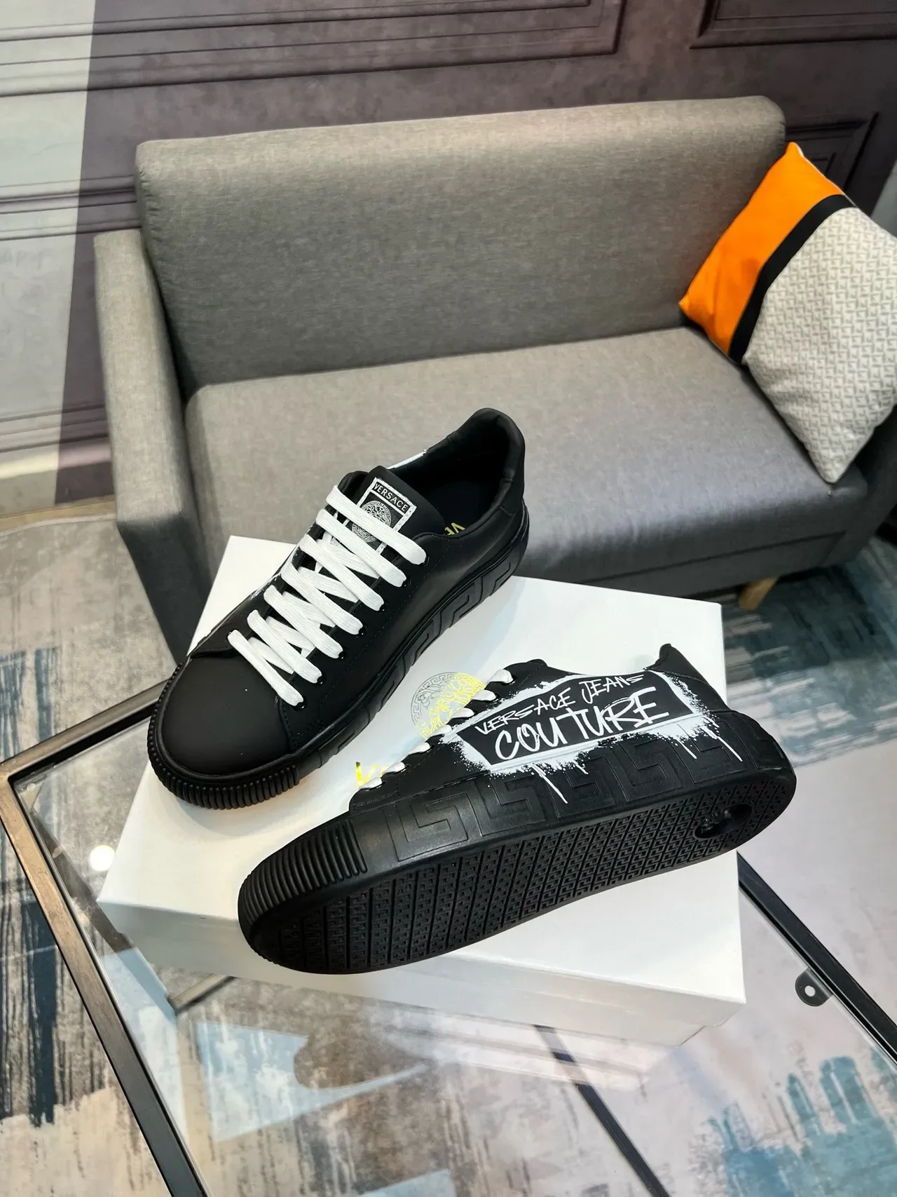 Versace Jeans Couture Graffiti Print Black Lifestyle Sneakers 7