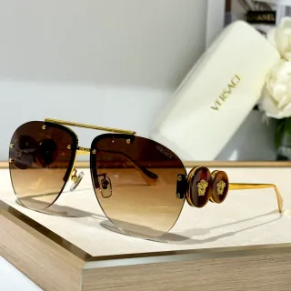 Versace Odissea نظارات شمسية أفياتور بنية تدرج ذهبي اللون