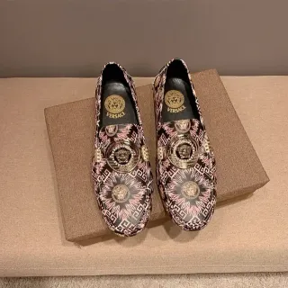 Versace Odissea Medusa Medallion 粉色希腊纹 乐福鞋