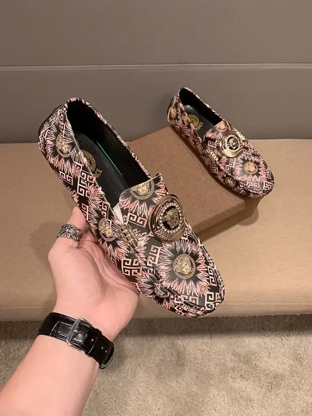 Versace Odissea Medusa Medallion Pink Greca Loafers 4