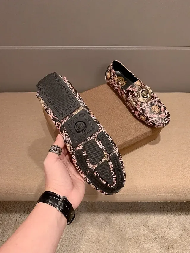 Versace Odissea Medusa Medallion Pink Greca Loafers 5