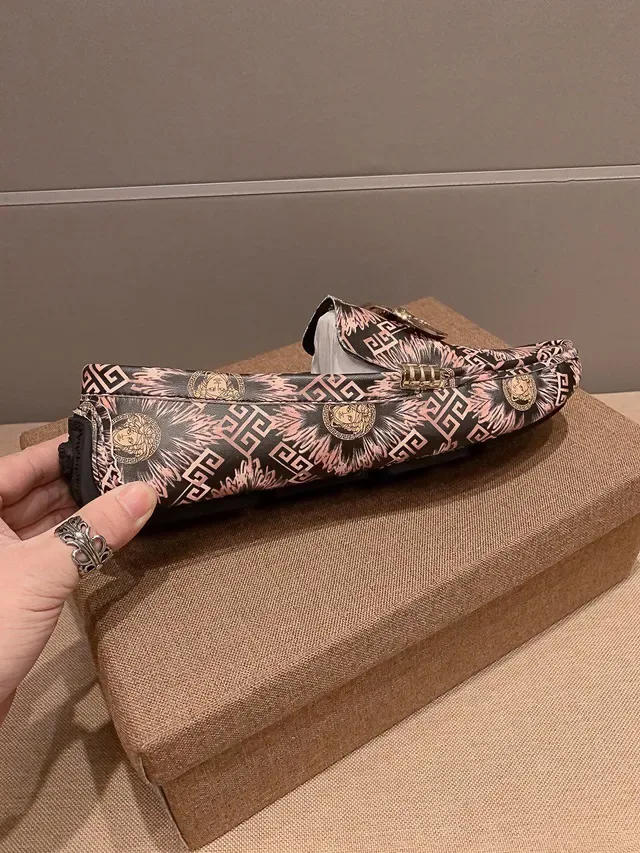 Versace Odissea Medusa Medallion Pink Greca Loafers 7