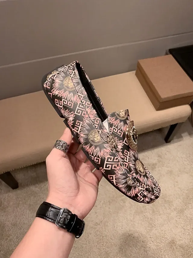 Versace Odissea Medusa Medallion Pink Greca Loafers 8