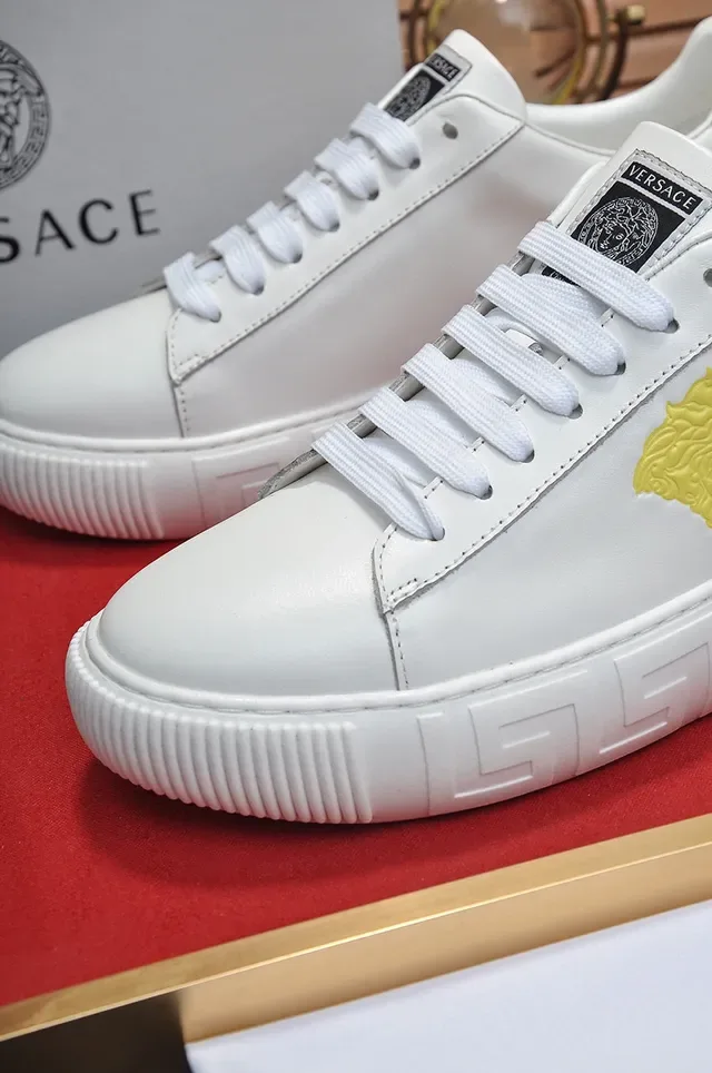 Versace White Gold tênis lifestyle low top sola plataforma 3