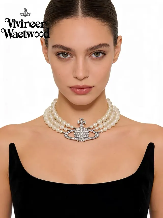 Vivienne Westwood क्लासिक ऑर्ब ट्रिपल-स्ट्रैंड पर्ल नेकलेस 6