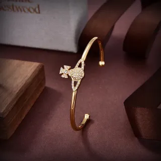 سوار مفتوح للمعصم Vivienne Westwood Orb and Cross Pavé Crystal Gold-Tone