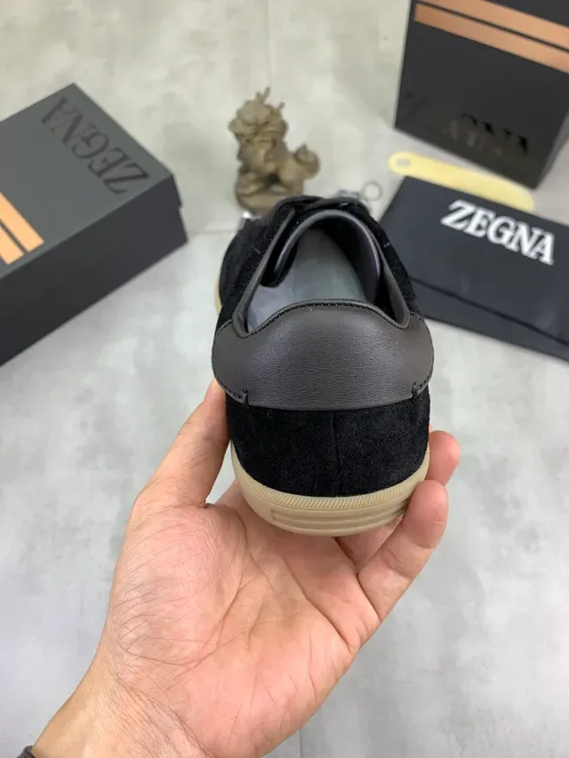 Zegna Sneaker Lifestyle Noir en Daim Low-Top 3