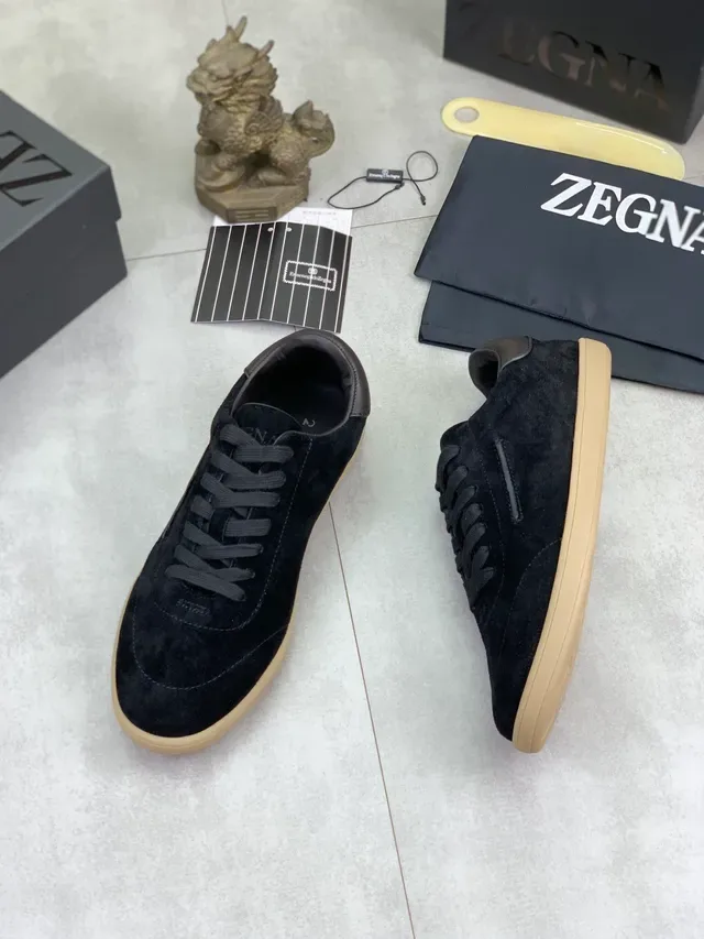 Zegna Sneaker Lifestyle Noir en Daim Low-Top 5